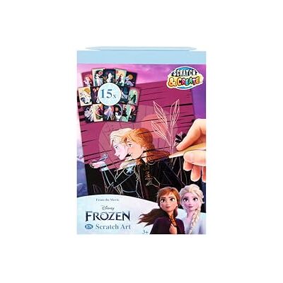 Disney De ijskoningin krasafbeeldingen A5 voor kinderen, knutselboek om te krabben met 15 motieven in A5-formaat, met houten kraspen, regenboogkleureffect, set Disney De ijskoningin krasafbeeldingen A5 voor kinderen, knutselboek om te krabben met 15 motieven in A5-formaat, met houten kraspen, regenboogkleureffect, set