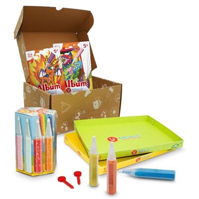 Sabbiarelli – Box Dino & Dragons 5+ Sand Art: dinosaurussen en draken Bevat plaktekeningen, gekleurd zand en accessoires 100% Made in Italy creatieve vrije tijd kinderen 5-12 jaar Sabbiarelli – Box Dino & Dragons 5+ Sand Art: dinosaurussen en draken Bevat plaktekeningen, gekleurd zand en accessoires 100% Made in Italy creatieve vrije tijd kinderen 5-12 jaar