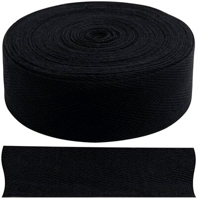 AERZETIX C77599 9 meter x 30 mm keperband van katoen zwart AERZETIX C77599 9 meter x 30 mm keperband van katoen zwart