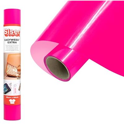 SISER EasyWeed Extra neonroze, 30 cm x 0,5 m, thermotransfer-vinyl voor het personaliseren van nylon, leer, behandelde stoffen SISER EasyWeed Extra neonroze, 30 cm x 0,5 m, thermotransfer-vinyl voor het personaliseren van nylon, leer, behandelde stoffen