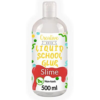 Creative Vloeibare lijm voor slijm, 500 ml, ideaal voor glas, stof, karton, hout, papier, perfect voor knutselen en creatieve vrije tijd, lijm voor kinderen, op school, niet giftig en transparant Creative Vloeibare lijm voor slijm, 500 ml, ideaal voor glas, stof, karton, hout, papier, perfect voor knutselen en creatieve vrije tijd, lijm voor kinderen, op school, niet giftig en transparant