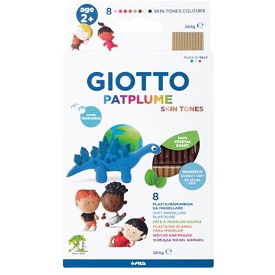 Giotto Patplume, Plasticine Groente, Huidtinten, Verschillende kleuren, 8 Stuk Giotto Patplume, Plasticine Groente, Huidtinten, Verschillende kleuren, 8 Stuk