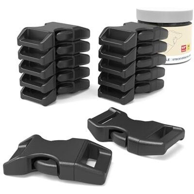 Abma Cord 36 stuks kunststof gespen 16 mm (5/8 inch) paracord armband mini kunststof clip zwart 5/8 inch (22.5 millimeters) Abma Cord 36 stuks kunststof gespen 16 mm (5/8 inch) paracord armband mini kunststof clip zwart 5/8 inch (22.5 millimeters)