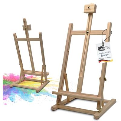 Artina Sydney Tafelschildersezel van hout – kleine stabiele ezel voor doeken tot 45 cm – verstelbare ezel met hellingshoek – schildersezel van hout voor alle schildertechnieken Artina Sydney Tafelschildersezel van hout – kleine stabiele ezel voor doeken tot 45 cm – verstelbare ezel met hellingshoek – schildersezel van hout voor alle schildertechnieken