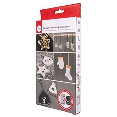 Rayher Siliconen gietvorm winter + sjabloon A5, 14 x 26 x 1 cm, 6 motieven, om uit te gieten met creatief beton, kunsthars giethars, rayon gietpoeder, voor cadeaulabels, kerstboomhanger, 36112000 Rayher Siliconen gietvorm winter + sjabloon A5, 14 x 26 x 1 cm, 6 motieven, om uit te gieten met creatief beton, kunsthars giethars, rayon gietpoeder, voor cadeaulabels, kerstboomhanger, 36112000
