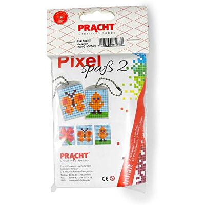 Pracht Creatives Hobby Pixel P90021-00505 Grappige knutselset, 2 sleutelhangers (medaillons) voor kinderen, eenvoudig insteeksysteem, zonder strijken en lijmen, biologische kunststof strass-steentjes Pracht Creatives Hobby Pixel P90021-00505 Grappige knutselset, 2 sleutelhangers (medaillons) voor kinderen, eenvoudig insteeksysteem, zonder strijken en lijmen, biologische kunststof strass-steentjes