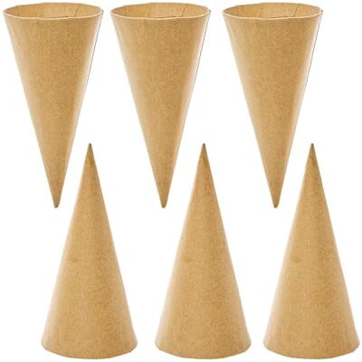 Baker Ross FN216 DYO Cardboard Cones verpakking van 6 kartonnen bekers om te versieren Baker Ross FN216 DYO Cardboard Cones verpakking van 6 kartonnen bekers om te versieren