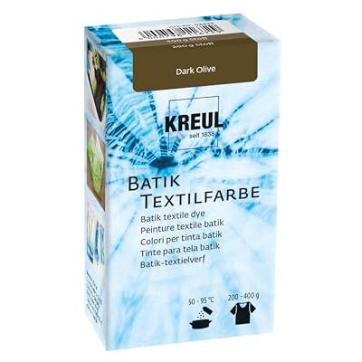 KREUL 98533 textielverf batik donkerolijf, 70 g, kleurpoeder voor het verven en verven van textiel KREUL 98533 textielverf batik donkerolijf, 70 g, kleurpoeder voor het verven en verven van textiel