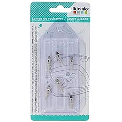 Artemio Set van 6 reservemessen voor cirkelsnijder, metaal, zilver, 9 x 1 x 18 cm, 18004062 Artemio Set van 6 reservemessen voor cirkelsnijder, metaal, zilver, 9 x 1 x 18 cm, 18004062