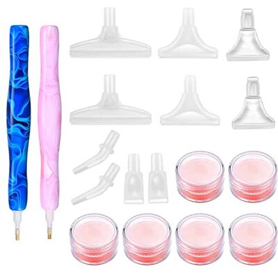 ZWFSDM Doe-het-zelf 5D-diamantschilderpennenset, diamantschilderaccessoires, Diamond Painting Pennen Gereedschap met Diamant Schilderij Lijm Klei en Vervangende Penpunten ZWFSDM Doe-het-zelf 5D-diamantschilderpennenset, diamantschilderaccessoires, Diamond Painting Pennen Gereedschap met Diamant Schilderij Lijm Klei en Vervangende Penpunten