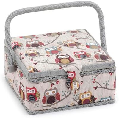 Hobby Gift Exclusieve kleine naaidoos, opbergdoos om te knutselen, dienblad voor accessoires, pinnenbol, pvc-handvat, 20 x 20 x 11 cm, uil Hobby Gift Exclusieve kleine naaidoos, opbergdoos om te knutselen, dienblad voor accessoires, pinnenbol, pvc-handvat, 20 x 20 x 11 cm, uil