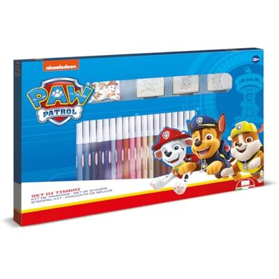 Multiprint Paw Patrol Boy, 3 stempels voor kinderen en 36 kleurrijke viltstiften, gemaakt in Italië, bimbi-stempelset, van hout en natuurlijk rubber, wasbare inkt, cadeau-idee, 57903 Multiprint Paw Patrol Boy, 3 stempels voor kinderen en 36 kleurrijke viltstiften, gemaakt in Italië, bimbi-stempelset, van hout en natuurlijk rubber, wasbare inkt, cadeau-idee, 57903