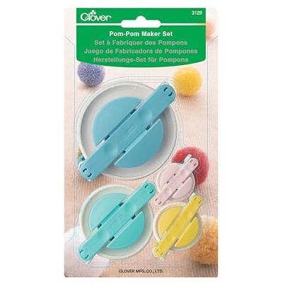 Clover 3129 Set van 4 accessoires voor het maken van pompons Clover 3129 Set van 4 accessoires voor het maken van pompons