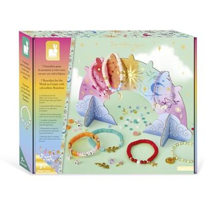 Janod 7 armbanden om te maken 1 armband per dag Creatieve vrijetijdsset Stimuleert de creativiteit Handmatige activiteit voor kinderen Vanaf 7 jaar J09185 Janod 7 armbanden om te maken 1 armband per dag Creatieve vrijetijdsset Stimuleert de creativiteit Handmatige activiteit voor kinderen Vanaf 7 jaar J09185