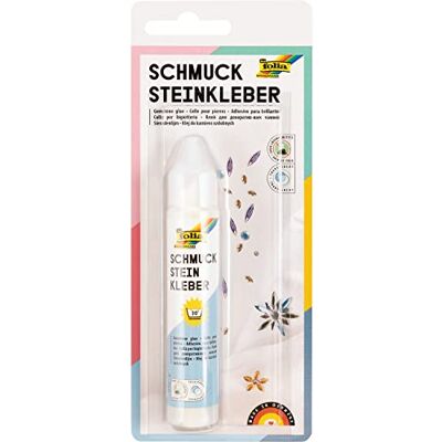 Folia 12030 siersteenlijm oplosmiddelvrij, transparant drogen voor nauwkeurig lijmen van stenen en kralen Folia 12030 siersteenlijm oplosmiddelvrij, transparant drogen voor nauwkeurig lijmen van stenen en kralen