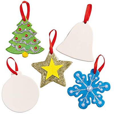 Baker Ross Keramische feestdecoratie, 9,5 cm Grootte Baker Ross Keramische feestdecoratie, 9,5 cm Grootte