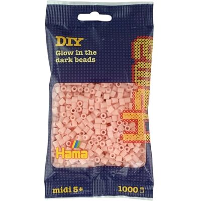 Hama 207-56 – creatieve vrije tijd – kralen en sieraden – zakje met 1000 lichtgevende parels, roze Hama 207-56 – creatieve vrije tijd – kralen en sieraden – zakje met 1000 lichtgevende parels, roze