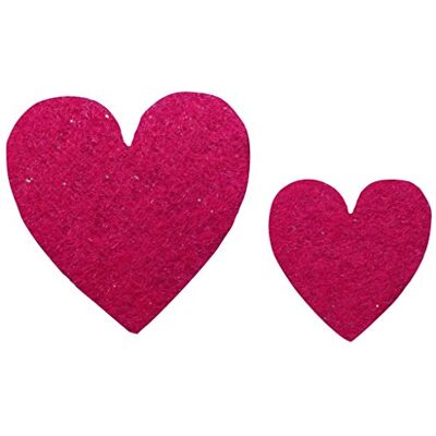 Petra's Bastel News 90 stuks symmetrische glitterharten van vilt, 1 mm aan één kant, glitter, kleur: roze, 18 x 12 x 3 cm Petra's Bastel News 90 stuks symmetrische glitterharten van vilt, 1 mm aan één kant, glitter, kleur: roze, 18 x 12 x 3 cm