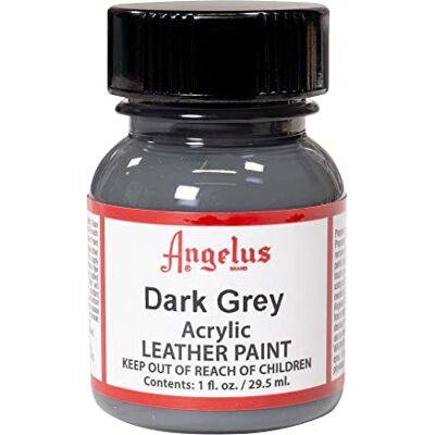 Angelus Brand Acrylverf voor leer, wit, 29,5 ml, donkergrijs Angelus Brand Acrylverf voor leer, wit, 29,5 ml, donkergrijs