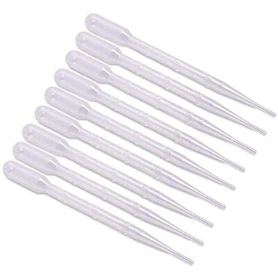 NC 100 stuks kunststof transferpipetten 3 ml meetpipet voor laboratorium experimenten acrylverf tekenen make-up gereedschap (3 ml) NC 100 stuks kunststof transferpipetten 3 ml meetpipet voor laboratorium experimenten acrylverf tekenen make-up gereedschap (3 ml)