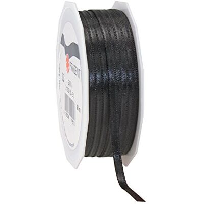 PRÄSENT C.E. Pattberg Satijnen lint zwart 49,7 m voor het verpakken van geschenken, 0,6 cm breed, lint voor decoratie en knutselen, decoratief lint voor geschenken, voor elke gelegenheid PRÄSENT C.E. Pattberg Satijnen lint zwart 49,7 m voor het verpakken van geschenken, 0,6 cm breed, lint voor decoratie en knutselen, decoratief lint voor geschenken, voor elke gelegenheid