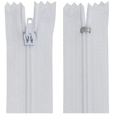 AERZETIX C63445 Set van 10 niet-scheidbare spiraalritssluitingen nr. 3 40 cm nylon zelfborgende metalen schuif kleur wit kledingstuk naaibroek fournituren AERZETIX C63445 Set van 10 niet-scheidbare spiraalritssluitingen nr. 3 40 cm nylon zelfborgende metalen schuif kleur wit kledingstuk naaibroek fournituren