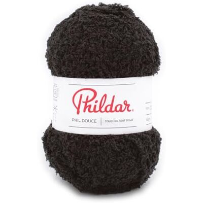 Phildar Zachte Phil wollen bol breiwol 100% POLYESTER Naald nr. 5 Kleur: ZWART Phildar Zachte Phil wollen bol breiwol 100% POLYESTER Naald nr. 5 Kleur: ZWART
