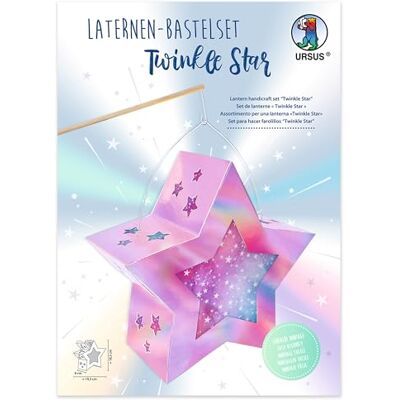 Ursus 18790002F knutselset lantaarns Twinkle Star roze ca. 19,3 x 18,3 x 8 cm set voor het maken van een zelfgemaakte ster lantaarn van karton 350 g/m² en transparant papier 110 g/m² Ursus 18790002F knutselset lantaarns Twinkle Star roze ca. 19,3 x 18,3 x 8 cm set voor het maken van een zelfgemaakte ster lantaarn van karton 350 g/m² en transparant papier 110 g/m²