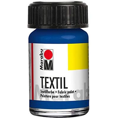 Marabu Textielverf, middelblauw, 15 ml, inkt op waterbasis, voor lichte stoffen, wasbaar tot 60 °C, zacht gevoel, eenvoudige bevestiging door strijken of oven, 10129310, 1 stuk Marabu Textielverf, middelblauw, 15 ml, inkt op waterbasis, voor lichte stoffen, wasbaar tot 60 °C, zacht gevoel, eenvoudige bevestiging door strijken of oven, 10129310, 1 stuk