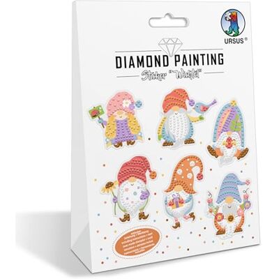 Ursus 43490004 Diamond painting sticker "Wichtel", stickers met verschillende motieven, knutselset met 2 stickervellen en bijpassend gereedschap, 15 x 10 cm Ursus 43490004 Diamond painting sticker "Wichtel", stickers met verschillende motieven, knutselset met 2 stickervellen en bijpassend gereedschap, 15 x 10 cm
