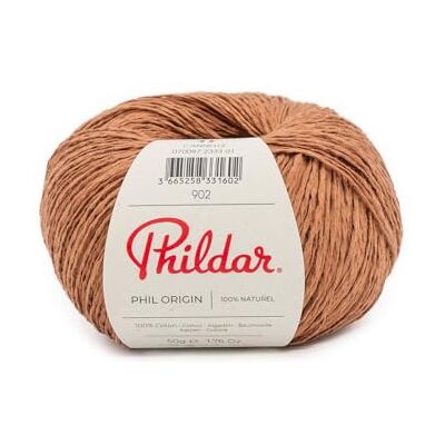 Phildar Phil Origin wollen bol breiwol 100% katoen naald nr. 3 kleur kaneel Phildar Phil Origin wollen bol breiwol 100% katoen naald nr. 3 kleur kaneel