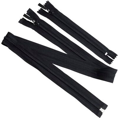 AERZETIX Set van 2 spiraalritssluitingen nr. 5 70 cm deelbaar + 8 van nr. 5 16 cm niet scheidbaar zwart met decoratieve trekkers AERZETIX Set van 2 spiraalritssluitingen nr. 5 70 cm deelbaar + 8 van nr. 5 16 cm niet scheidbaar zwart met decoratieve trekkers