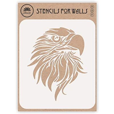 Stencil Company Adelaarskop-sjabloon, 20,32 x 25,40 cm (L) muursjablonen voor schilderen Stencil Company Adelaarskop-sjabloon, 20,32 x 25,40 cm (L) muursjablonen voor schilderen