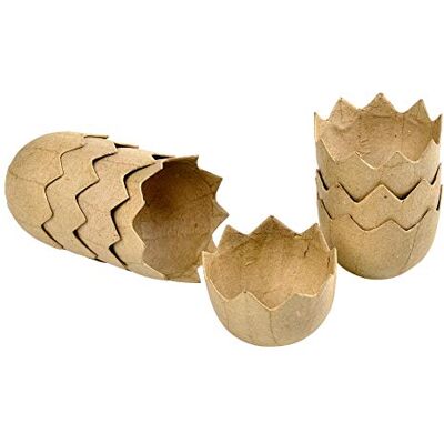 Creativ 8 stuks eierschalen van papier-maché, open 4 x 5 cm Creativ 8 stuks eierschalen van papier-maché, open 4 x 5 cm