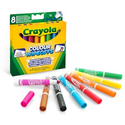 CRAYOLA Wasbare viltstiften voor whiteboard, 8 verschillende kleuren, conische punt Maxi, 03-8223 CRAYOLA Wasbare viltstiften voor whiteboard, 8 verschillende kleuren, conische punt Maxi, 03-8223