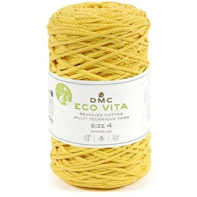 DMC Garen NOVA VITA 4 Macramégaren van gerecycled katoen etiket met echte zaden om te planten 250 g 200 m DMC Garen NOVA VITA 4 Macramégaren van gerecycled katoen etiket met echte zaden om te planten 250 g 200 m