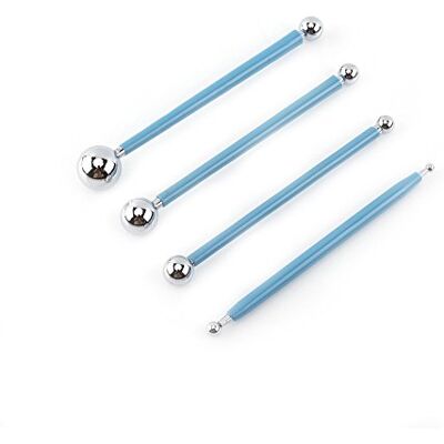 Walfront 4 stuks boetseergereedschap, 8 roestvrijstalen ballen, modelleergereedschap voor klei, keramiek, aardewerk, sculptuur Walfront 4 stuks boetseergereedschap, 8 roestvrijstalen ballen, modelleergereedschap voor klei, keramiek, aardewerk, sculptuur