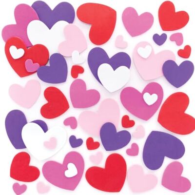 Baker Ross 300 stuks schuimstickers voor kinderen, hartmotief (FC447) Baker Ross 300 stuks schuimstickers voor kinderen, hartmotief (FC447)