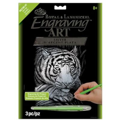 Royal & Langnickel Royal Brush Graveerset met zilverfolie, 20,3 x 25,4 cm, witte tijger Royal & Langnickel Royal Brush Graveerset met zilverfolie, 20,3 x 25,4 cm, witte tijger