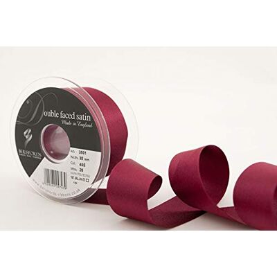 Berisfords 3501 Satijnen lint, dubbelzijdig, 20 m x 35 mm, aubergine Berisfords 3501 Satijnen lint, dubbelzijdig, 20 m x 35 mm, aubergine