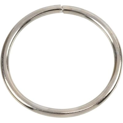 AERZETIX Set van 6 ronde ringen Ø 60 x 5 mm van metaal, zilverkleurig, fourniturenaccessoires voor naaien, doe-het-zelf, tassen, kleding, riemen en handgrepen AERZETIX Set van 6 ronde ringen Ø 60 x 5 mm van metaal, zilverkleurig, fourniturenaccessoires voor naaien, doe-het-zelf, tassen, kleding, riemen en handgrepen
