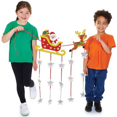 Baker Ross FN649 Decoratieset "Doe een kerstwens" set van 1, kerstknutselset voor kinderen om gepersonaliseerde kerstdecoraties te maken Baker Ross FN649 Decoratieset "Doe een kerstwens" set van 1, kerstknutselset voor kinderen om gepersonaliseerde kerstdecoraties te maken