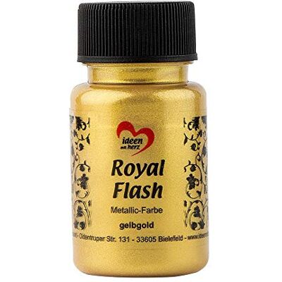 Ideen mit Herz Royal Flash Metallic acrylverf met de fijnste glitterdeeltjes, 50 ml (geelgoud) Ideen mit Herz Royal Flash Metallic acrylverf met de fijnste glitterdeeltjes, 50 ml (geelgoud)