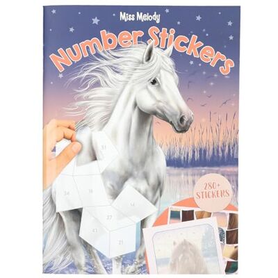 Depesche 13879 Miss Melody Number stickerboek met 16 pagina's voor het maken van paardenmotieven op nummer, 8 vellen stickers Depesche 13879 Miss Melody Number stickerboek met 16 pagina's voor het maken van paardenmotieven op nummer, 8 vellen stickers