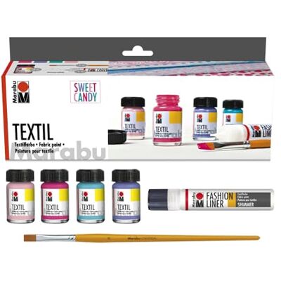 Marabu Sjabloon Sweet Candy Textil Set Marabu Sjabloon Sweet Candy Textil Set