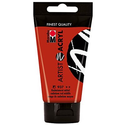Marabu 12200002937 Artist Amium Red Medium 75 ml fijne acrylverf in kunstenaarskwaliteit, op waterbasis, pastose, sterk gepigmenteerd, zeer goede glans en dekking Marabu 12200002937 Artist Amium Red Medium 75 ml fijne acrylverf in kunstenaarskwaliteit, op waterbasis, pastose, sterk gepigmenteerd, zeer goede glans en dekking