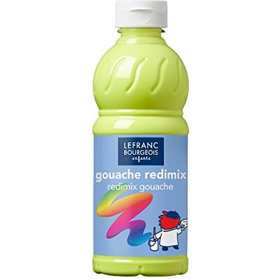 Lefranc Bourgeois Redimix vloeibare gouache voor kinderen fles 500 ml neongeel Lefranc Bourgeois Redimix vloeibare gouache voor kinderen fles 500 ml neongeel