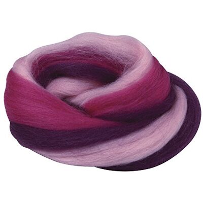 Rayher Hobby Merino wollen kam, meerkleurig, 50 g, lint, fijn 21 mic, 100% scheerwol om te vilten Rayher Hobby Merino wollen kam, meerkleurig, 50 g, lint, fijn 21 mic, 100% scheerwol om te vilten
