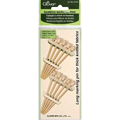 Clover Bamboe Marking Pins 10-Per Pakket Ca. 2-3/4 inch Clover Bamboe Marking Pins 10-Per Pakket Ca. 2-3/4 inch