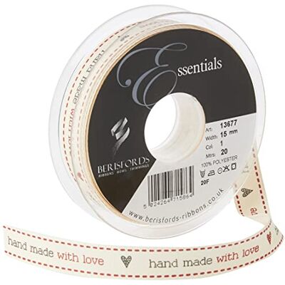 Berisfords Handgemaakte met liefde gebroken lint 15 mm Berisfords Handgemaakte met liefde gebroken lint 15 mm